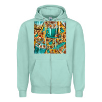 Seafoam american football coffee cups with butterfly and leopard seamless patt Zipper Hoodie - BundleAndBundleShop