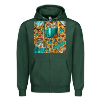 Sports Green american football coffee cups with butterfly and leopard seamless patt Zipper Hoodie - BundleAndBundleShop