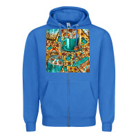 True Royal american football coffee cups with butterfly and leopard seamless patt Zipper Hoodie - BundleAndBundleShop
