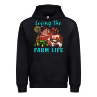 Black western loving the farm life barn cow pig rooster tractor wind wheel Urban Hoodie - Artiststas