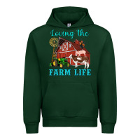 Forest Green western loving the farm life barn cow pig rooster tractor wind wheel Urban Hoodie - Artiststas