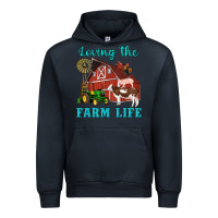 Navy western loving the farm life barn cow pig rooster tractor wind wheel Urban Hoodie - Artiststas