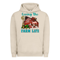 Pigment French Oak western loving the farm life barn cow pig rooster tractor wind wheel Urban Hoodie - Artiststas