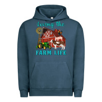Pigment Midnight Navy western loving the farm life barn cow pig rooster tractor wind wheel Urban Hoodie - Artiststas