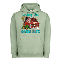 Pigment Oil Green western loving the farm life barn cow pig rooster tractor wind wheel Urban Hoodie - Artiststas