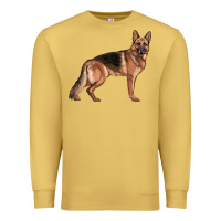 Antique Gold German Shepherd Dog Illustrations Premium Sweatshirt - LillyAllenDesigns