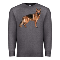 Charcoal Heather German Shepherd Dog Illustrations Premium Sweatshirt - LillyAllenDesigns