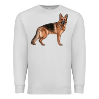 Dove Grey German Shepherd Dog Illustrations Premium Sweatshirt - LillyAllenDesigns