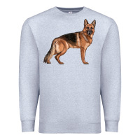 Heather Grey German Shepherd Dog Illustrations Premium Sweatshirt - LillyAllenDesigns