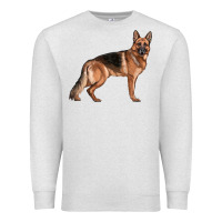 Oatmeal Heather German Shepherd Dog Illustrations Premium Sweatshirt - LillyAllenDesigns