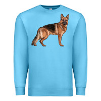 Ocean Blue German Shepherd Dog Illustrations Premium Sweatshirt - LillyAllenDesigns
