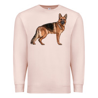 Pale Pink German Shepherd Dog Illustrations Premium Sweatshirt - LillyAllenDesigns