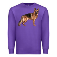 Purple German Shepherd Dog Illustrations Premium Sweatshirt - LillyAllenDesigns
