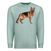 Seafoam German Shepherd Dog Illustrations Premium Sweatshirt - LillyAllenDesigns
