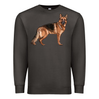 Smoke German Shepherd Dog Illustrations Premium Sweatshirt - LillyAllenDesigns