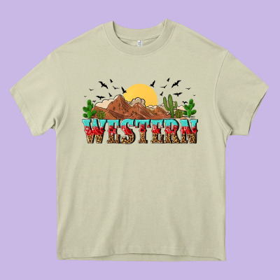 Western Heavy Core Tee Designed By Nancycooperartshop