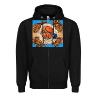 Black basketball Zipper Hoodie - FaDigitalArtStudio