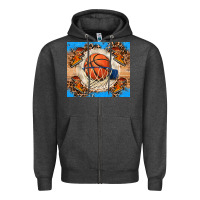 Charcoal Heather basketball Zipper Hoodie - FaDigitalArtStudio