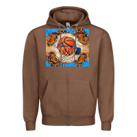 Chestnut basketball Zipper Hoodie - FaDigitalArtStudio