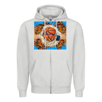 Dove Grey basketball Zipper Hoodie - FaDigitalArtStudio