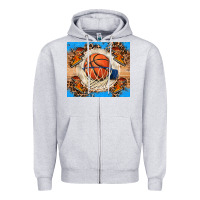 Heather Grey basketball Zipper Hoodie - FaDigitalArtStudio
