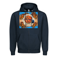 Navy basketball Zipper Hoodie - FaDigitalArtStudio