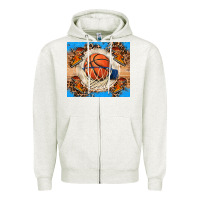 Oatmeal Heather basketball Zipper Hoodie - FaDigitalArtStudio