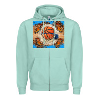 Seafoam basketball Zipper Hoodie - FaDigitalArtStudio