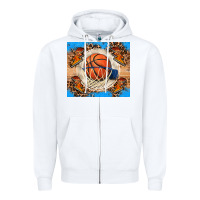 White basketball Zipper Hoodie - FaDigitalArtStudio