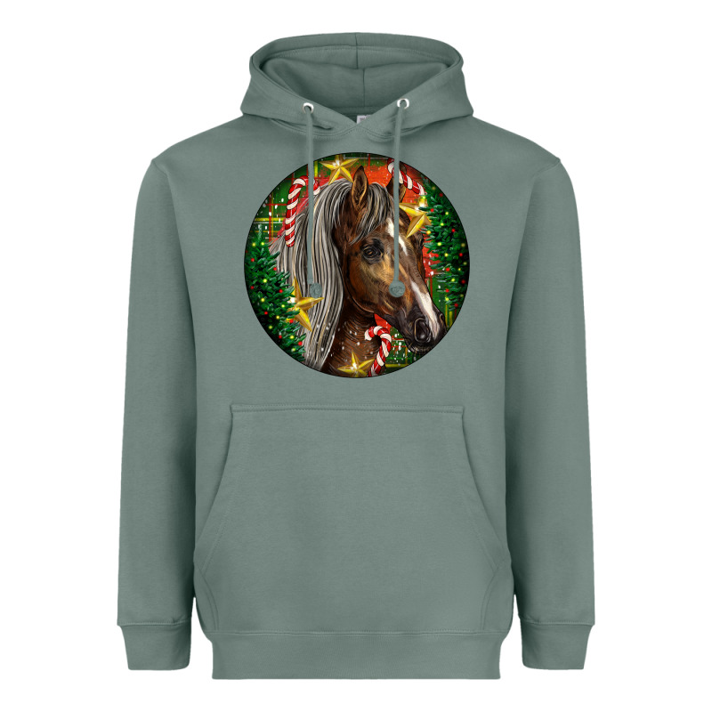 Tennessee Horse Christmas Heavyweight Hoodie by LillyAllenDesigns | Teevron