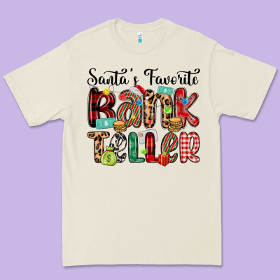 Santa S Favorite Bank Teller Premium Tee Designed By Maliassmallbusiness