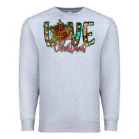 Heather Grey Love Snowman Premium Sweatshirt - CowhideDigitalArt