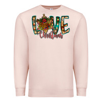 Pale Pink Love Snowman Premium Sweatshirt - CowhideDigitalArt