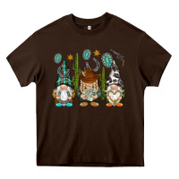 Chocolate Brown western gnomies Heavy Core Tee - NancyCooperArtShop