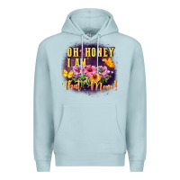 Blue Mist Oh honey i am that mom Premium Hoodie - FaDigitalArtStudio