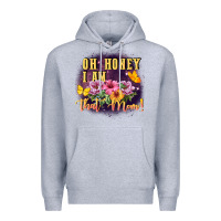 Heather Grey Oh honey i am that mom Premium Hoodie - FaDigitalArtStudio