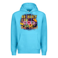 Ocean Blue Oh honey i am that mom Premium Hoodie - FaDigitalArtStudio