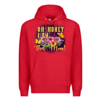 Red Oh honey i am that mom Premium Hoodie - FaDigitalArtStudio