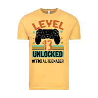 Vintage Mustard Level 13 Unlocked Official Teenager 13th Birthday Vintage Tee - Bettercallsaul