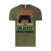 Vintage Olive Level 13 Unlocked Official Teenager 13th Birthday Vintage Tee - Bettercallsaul