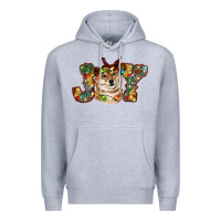Heather Grey shiba inu christmas joy Premium Hoodie - RanaPortraitStore