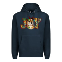 Navy shiba inu christmas joy Premium Hoodie - RanaPortraitStore