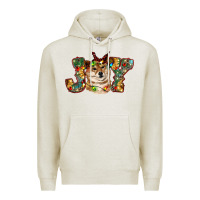 Oatmeal Heather shiba inu christmas joy Premium Hoodie - RanaPortraitStore