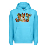 Ocean Blue shiba inu christmas joy Premium Hoodie - RanaPortraitStore