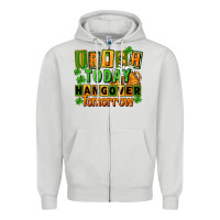 Dove Grey Irish today hangover tomorrow  St. Patricks Day Zipper Hoodie - FaDigitalArtStudio
