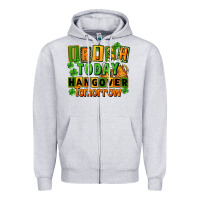 Heather Grey Irish today hangover tomorrow  St. Patricks Day Zipper Hoodie - FaDigitalArtStudio