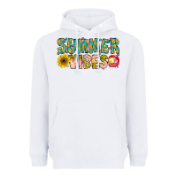 White Summer Vibes Heavyweight Hoodie - CowhideDigitalArt