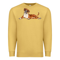 Antique Gold Boxer Dog Illustrations Premium Sweatshirt - LillyAllenDesigns