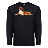Black Boxer Dog Illustrations Premium Sweatshirt - LillyAllenDesigns