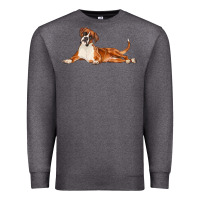 Charcoal Heather Boxer Dog Illustrations Premium Sweatshirt - LillyAllenDesigns